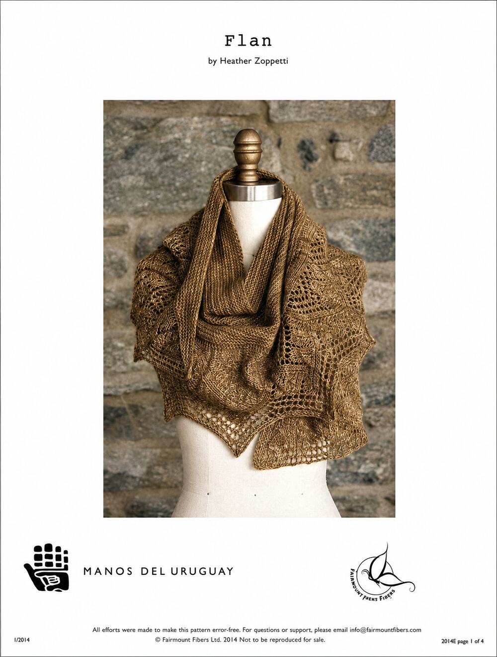Rare Manos Del Uruguay Heather Zoppetti Knit Pattern Scarf Wrap